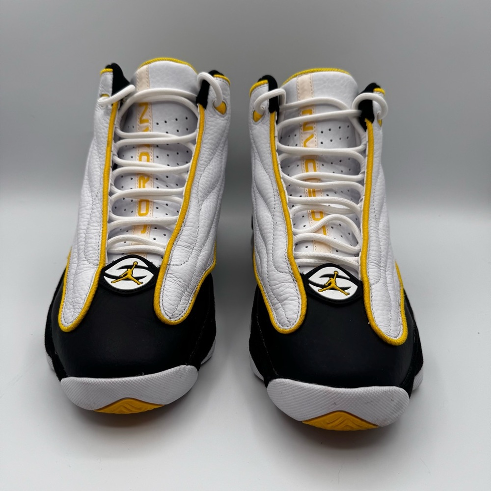 Jordan Pro Strong white, black and tour yellow‎ Size 9 men’s